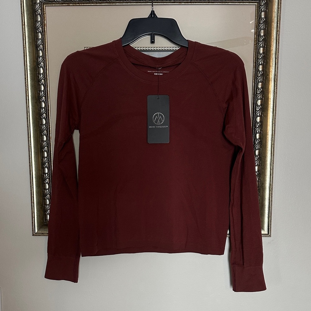 Women's Move Theology Deep Burgundy Long Sleeve Sports Tee Medium